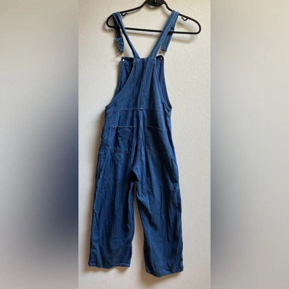 Monki denim jean straight leg crop  overalls Sz 36/ S - Picture 2 of 11